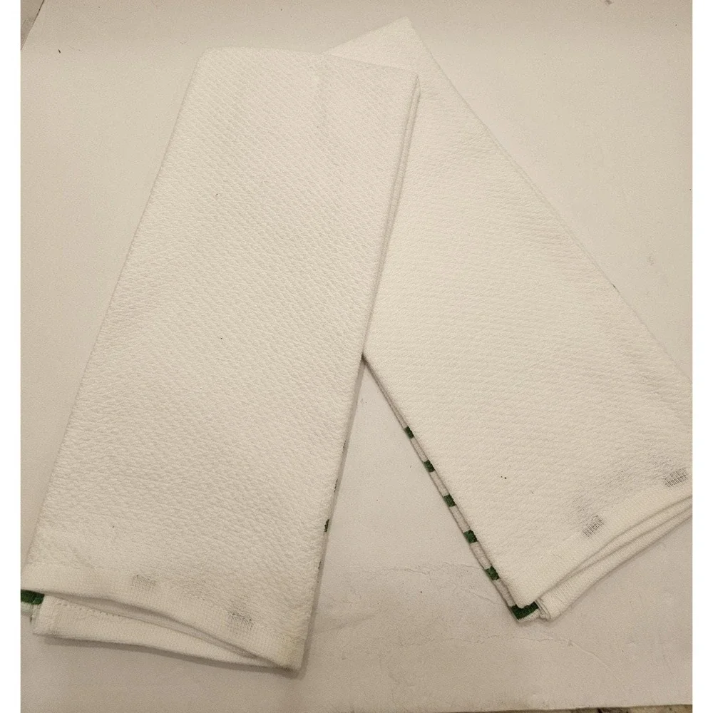 Kate Spade New York Kitchen Towels Set of 2 Red Cocktail Polka Dot 100% Cotton